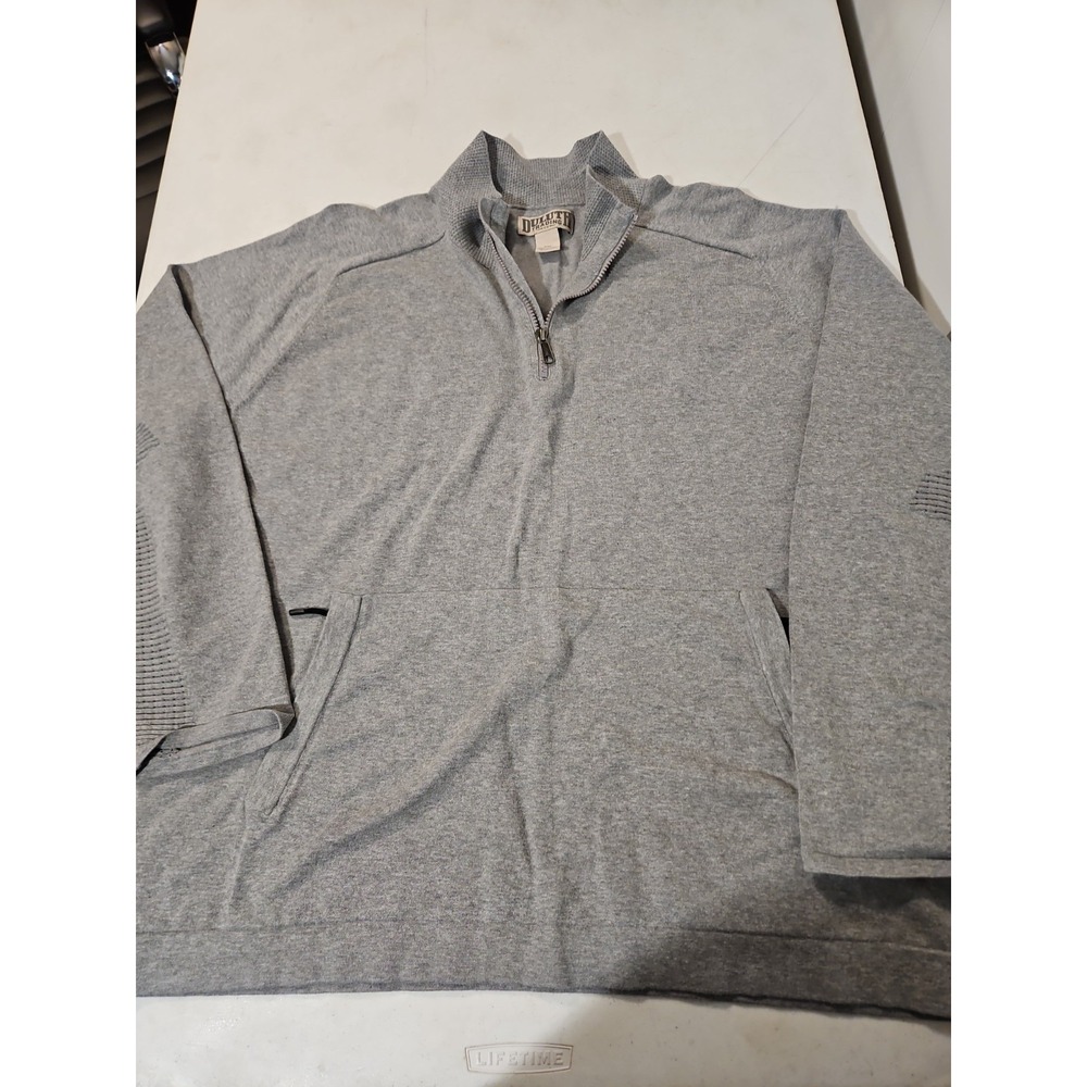 Duluth Trading Co 2XL Mock Neck 1/4 Zip Pullover Gray sweater Kangaroo(348